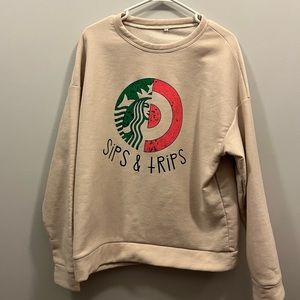 Target, Starbucks Sips and Trips XL CrewNeck